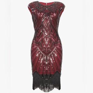 Sequins Tassel Beaded 1920s Flapper Dress